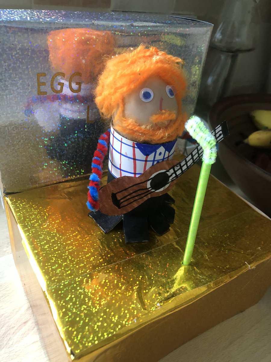 bec3009's tweet photo. @edsheeran my daughter’s entry for the decorate an egg competition at school. She loves you and your music #eggsheeran https://t.co/SVjM3Xgfw1