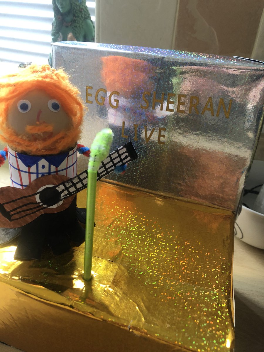 bec3009's tweet photo. @edsheeran my daughter’s entry for the decorate an egg competition at school. She loves you and your music #eggsheeran https://t.co/SVjM3Xgfw1