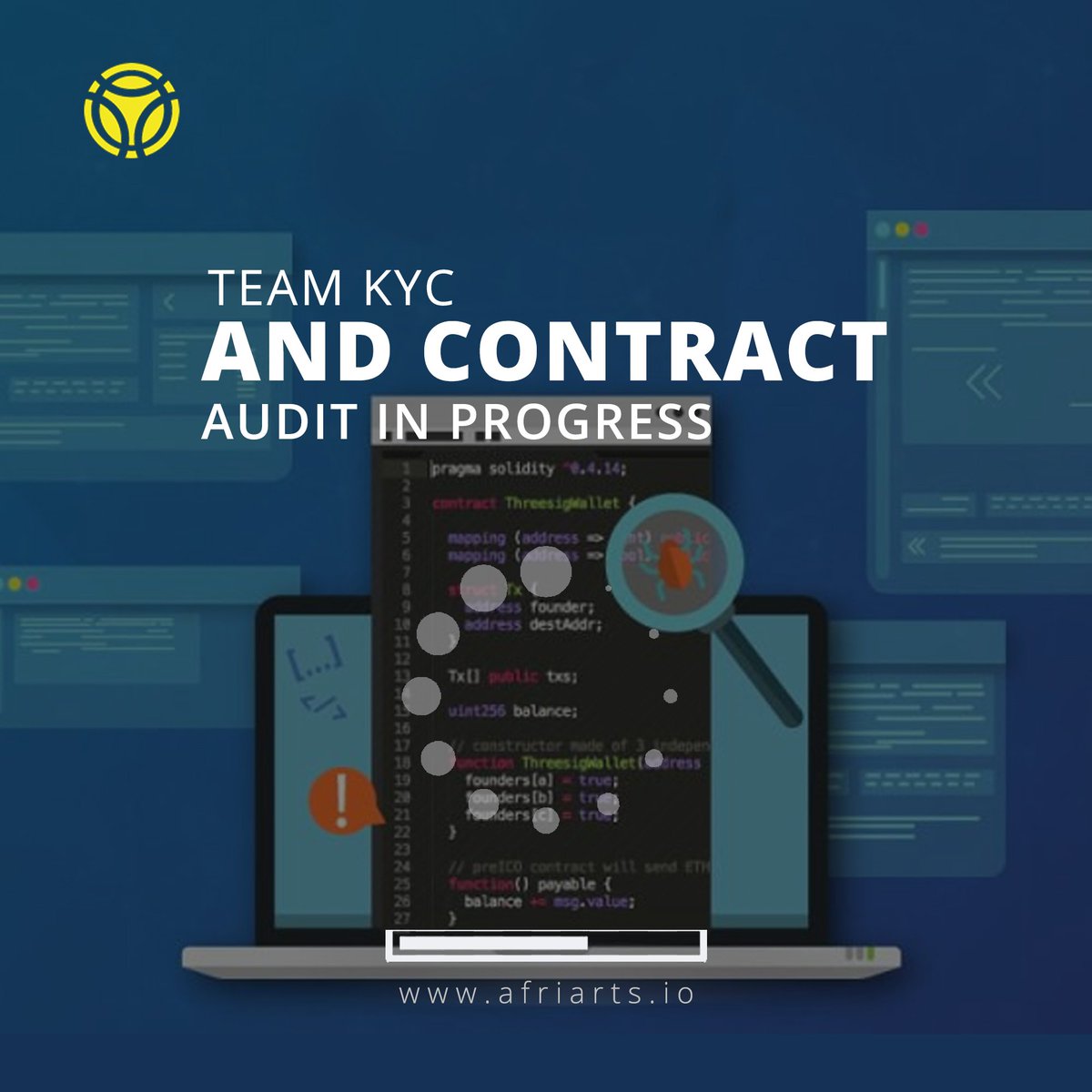 afriarts_io's tweet photo. Contract Audit and Team KYC in Progress https://t.co/u5vurP6GZS