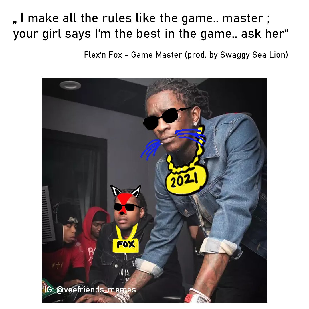 I'll make Flex'n Fox drop an album man.

Should I? <a href="/garyvee/">Gary Vaynerchuk</a> <a href="/krainak/">Andy Krainak</a> <a href="/TylerDowdle/">Tyler Dowdle | tdowds</a> <a href="/Corso52/">Corso</a> <a href="/VeeFriendsMemes/">VeeFriends Memes</a> <a href="/jeremyknowsVF/">Jeremy Knows | VeeFriends</a>