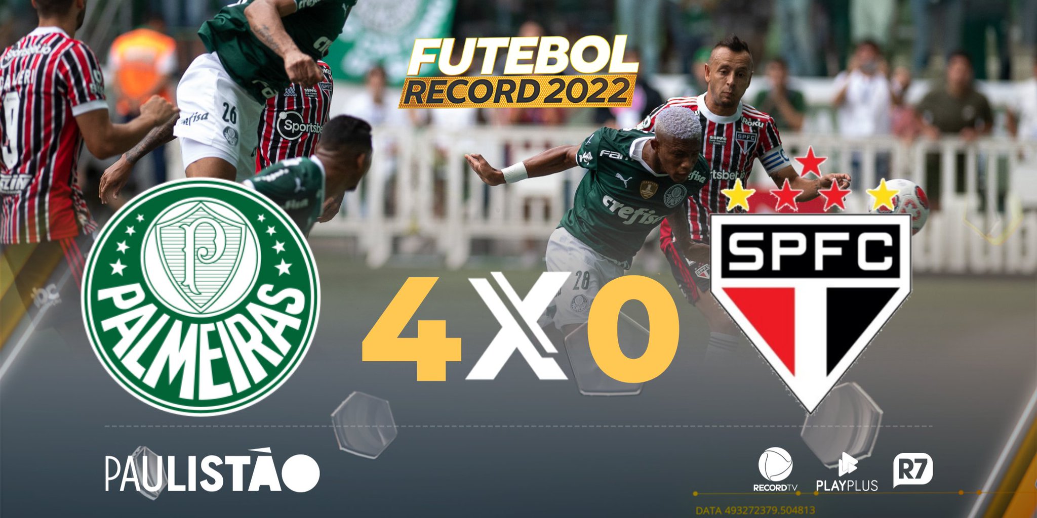 Portal R7.com on X: Fim de jogo! Palmeiras reverte a vantagem tricolor,  faz 4x0 e conquista o título do Campeonato Paulista ⚽️🏆  #FinalPaulistãoNaRecord  / X