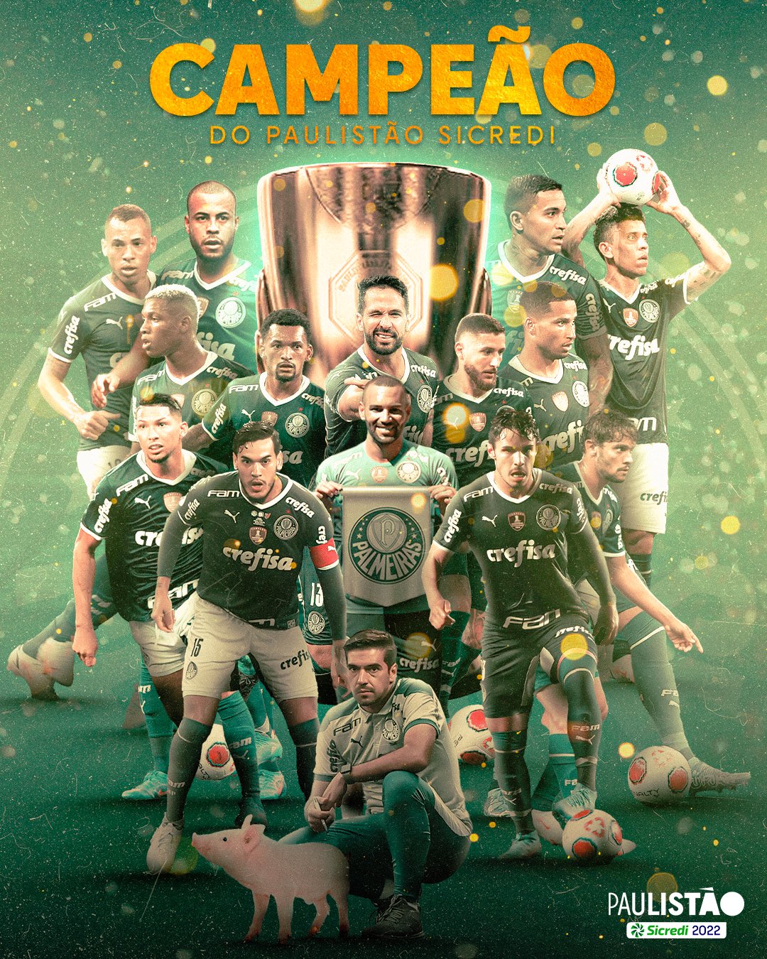Poster Do Palmeiras - Campeão Paulista Feminino 2022