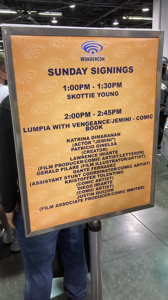 LumpiaMovie's tweet photo. FREE POSTER!!! #LumpiaWithAVengeance and #Jemini comic book creators &amp; @Trina_Dimaranan signing at the @WonderCon Signing Area inside the exhibit hall 

@mashface38 @JustinQuizon @PilareArt 

#Wondercon  #WonderConExclusive #WonderConExclusives https://t.co/oUwob2aVa2