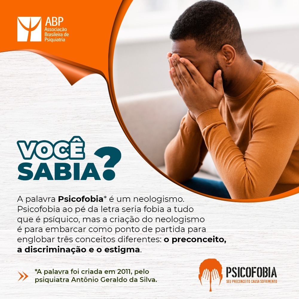 abpsiquiatria's tweet photo. Hoje é o Dia Nacional de Enfrentamento à Psicofobia. Mas você sabe como o termo surgiu? A palavra #psicofobia é um neologismo, confira sua origem!
Faça parte desta campanha junto com a ABP!
https://t.co/fTW1w2gsBu
#PsicofobiaNão #Pisocofobia2021 #Psiquiatria #ABPBrasil https://t.co/w3ieA9kUtC