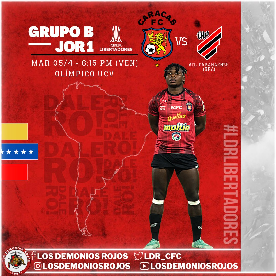 LDR_CFC's tweet photo. A evitar la lógica!

Arranca para nosotros la Fase de Grupos de la Copa Libertadores 2022, abrimos en casa ante el conjunto cabeza de serie de nuestra zona; los brasileños Atl. Paranaense en el Olímpico de la UCV el día martes 05 de abril desde las 6:15pm.

#LDRLIBERTADORES https://t.co/u92o0JJ0iS