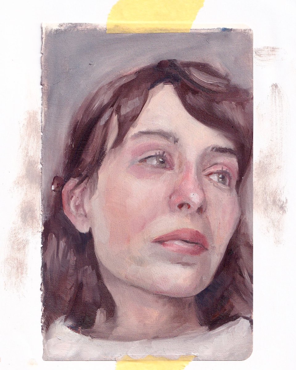 neilcunning_'s tweet photo. Oil on moleskine paper. Head study

#caneyo #oilpainting #portraitpainting #contemporarypainting #figurativeart #oilsketch #headstudy https://t.co/NuDZX8a8ht