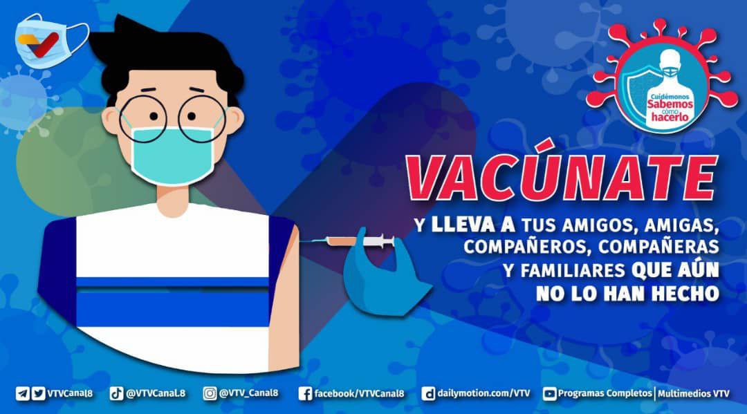 #JornadaDeVacunación💉| Podemos evitar la propagación de la COVID -19 y sus variantes. Si te vacunas, cuidas de ti y de todos. ¡VACÚNATE!
¡Sabemos cómo hacerlo!
¡Cuidémonos!
#TalentoDeCorazonInfantil2022
<a href="/NicolasMaduro/">Nicolás Maduro</a> <a href="/Soykarinacarpio/">Karina Carpio</a> <a href="/delcyrodriguezv/">Delcy Rodríguez</a> <a href="/VTVcanal8/">VTV CANAL 8</a> <a href="/TonyGarciaPSUV/">𝙳𝚁. 𝚃𝙾𝙽𝚈 𝙶𝙰𝚁𝙲𝙸́𝙰</a>