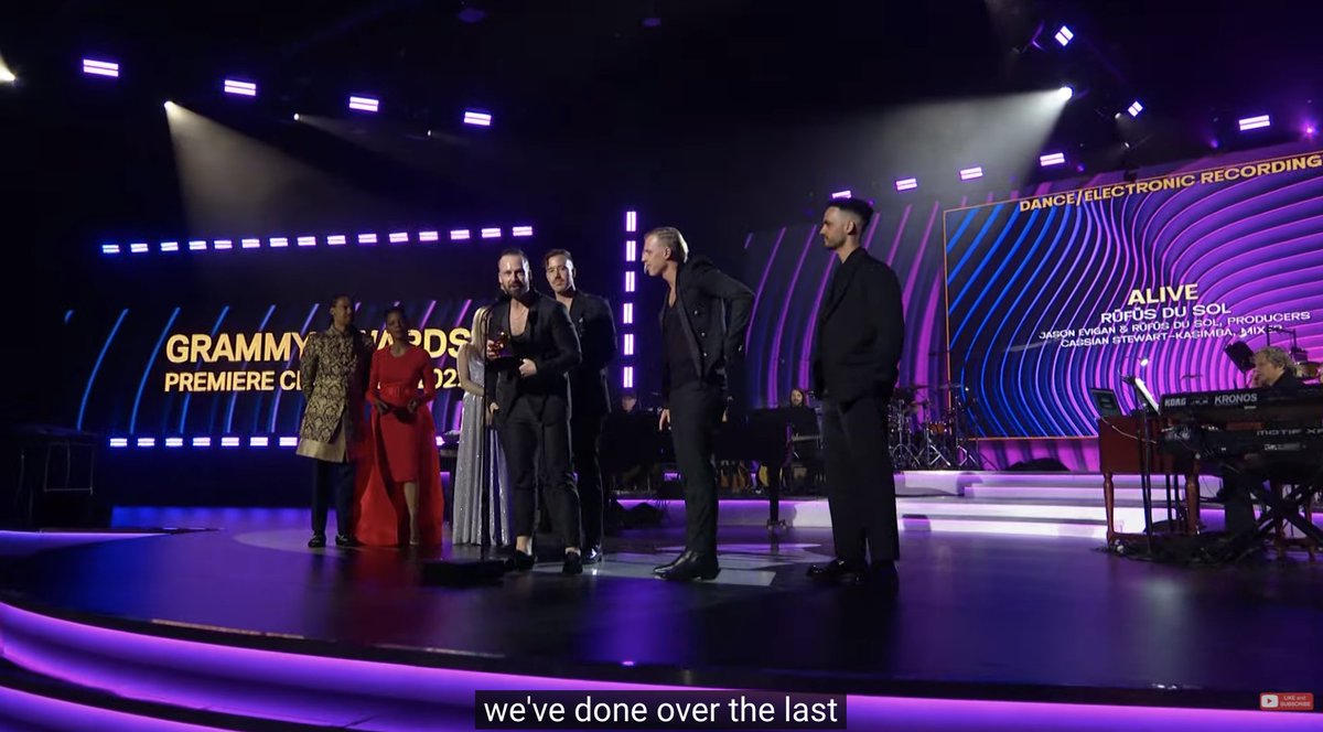 RecordingAcad's tweet photo. And the GRAMMY for Best Dance/Electronic Recording goes to - "Alive" @RufusDuSol 

WATCH NOW 🎶 https://t.co/KUKFmLwcA8 #GRAMMYPremiere #GRAMMYs https://t.co/3p0WfPwxKI