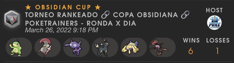 #MarchPerformance #SilphArena #ObsidianCup

Tras rankear un 6-1 en Obsidian, mejoramos un poco en el ranking nacional y global respecto a Febrero.