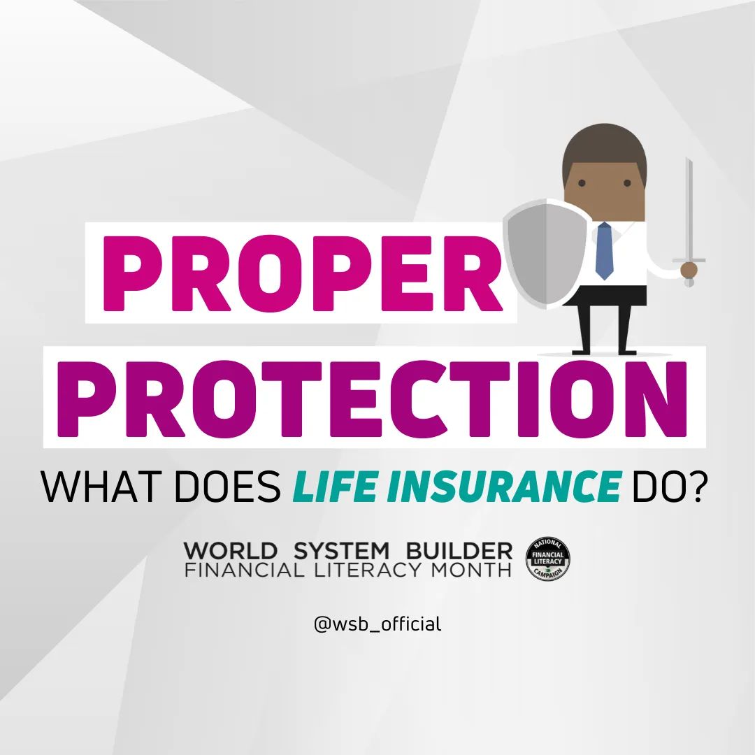 frankwsb's tweet photo. This week for Financial Literacy Month, we will be focusing on the first step to building a strong financial foundation - Proper Protection. Starting with proper protection, you will learn how to prepare in the event of disability, health problems, or premature death. https://t.co/wFhJUOfij2