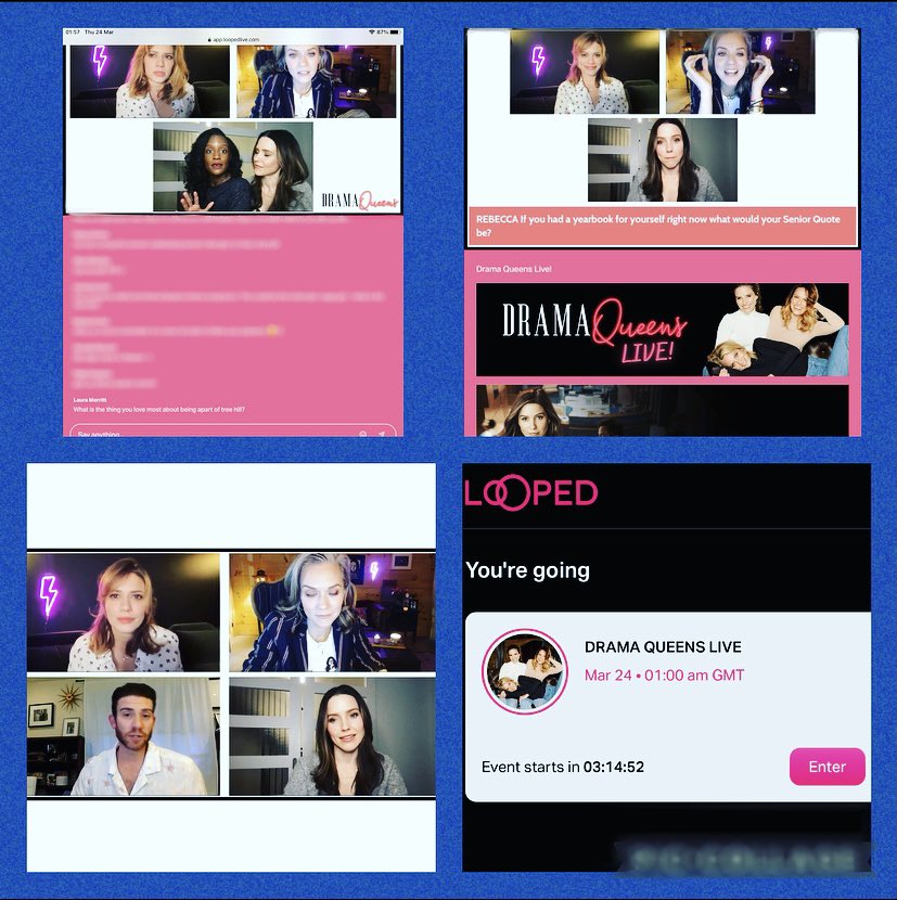 lauramerritt_x's tweet photo. Virtual events still going strong in 2022, loved Drama Queens live last week! πβ¨πβ‘οΈ@DramaQueensOTH @loopedlive @BethanyJoyLenz @SophiaBush @HilarieBurton #dramaqueens #onetreehill #loopedlive https://t.co/VE87q9ecDs