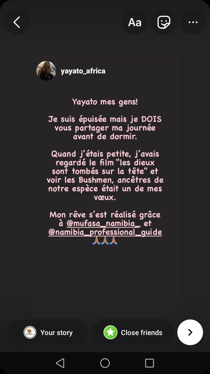 @yayata_africa
Très heureux de vous avoir parmi nous et merci de nous avoir fait confiance 🙏😍🔥, les 3 mois de votre voyage en Afrique dans differents pays, Merci d'avoir choisi Mufasa Safaris and Tours pour l'experience de la Namibie!
