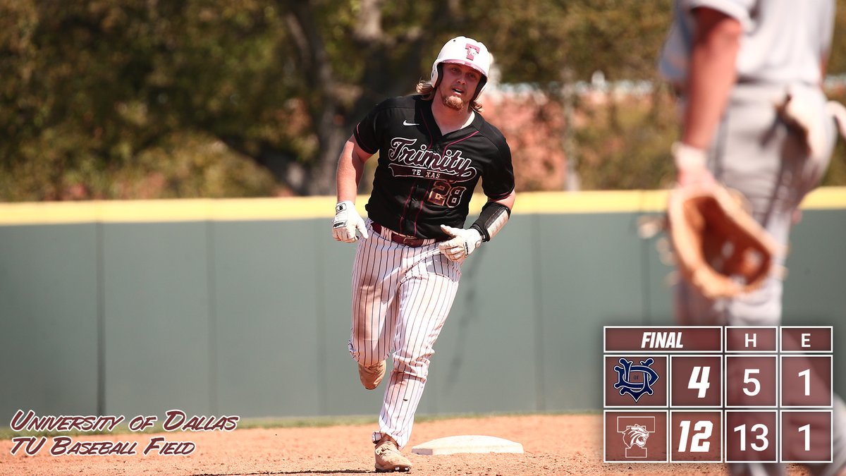 TrinityUTigers's tweet photo. Sweep = Complete. @TrinityTigersB2 finishes off its @SCAC_Sports weekend series sweep with a win over Dallas on Sunday afternoon! #TigerPride #SCACbsb #d3baseball 

Tyler Pettit went 3-for-4 with two runs and two RBI, hitting his third HR of the season! https://t.co/TE5KOzKUXc