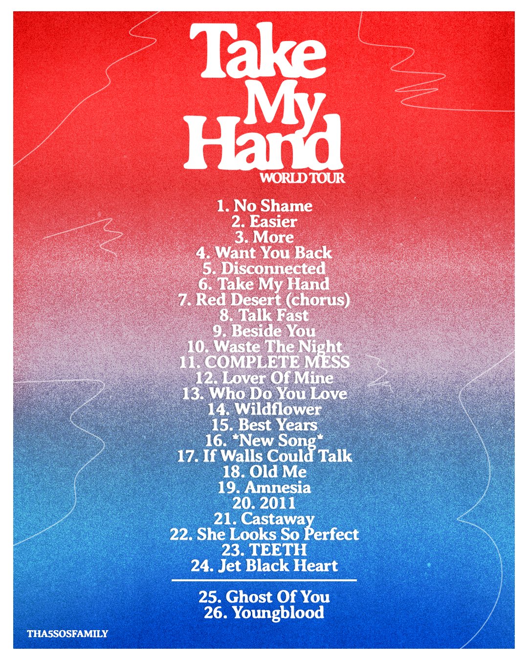 5sos Where We Are Tour Setlist