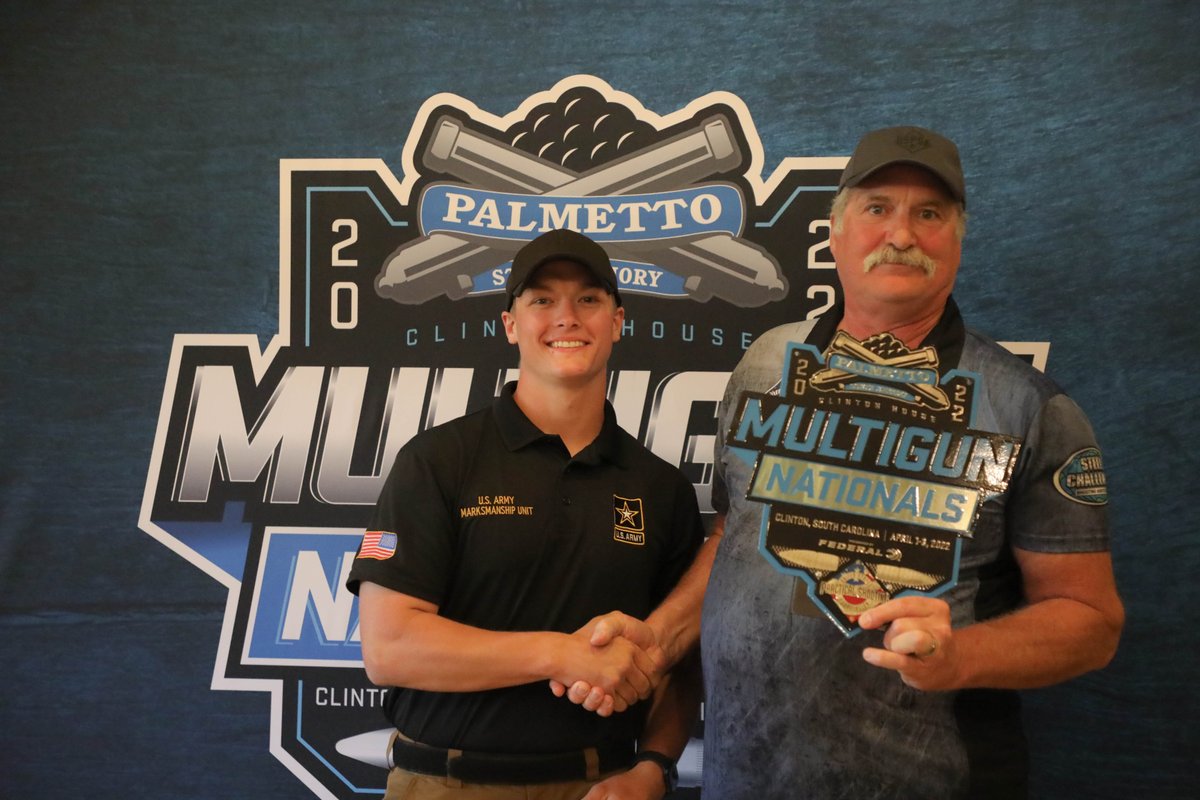 USAMUSoldiers's tweet photo. #BreakingNews @USAMUSoldiers PV2 John Wiedell was named the champion at the 2022 Palmetto State Armory #USPSA #Multigun Nationals. Wiedell is the newest member of the #USAMU Action Shooting Team. Congratulations! #Shoot2Win #ThisIsMySquad #GoArmy https://t.co/lU5gQwPVnq
