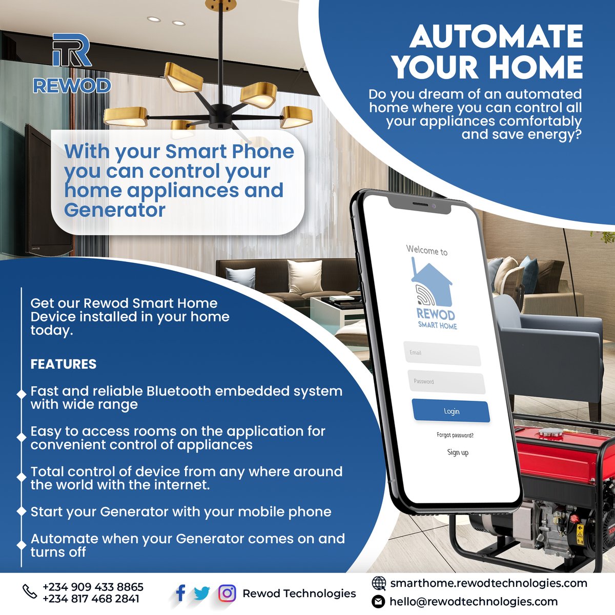 rewodtech's tweet photo. With REWOD Smarthome technology in your home/offices, anything is possible, a whole new way of living with the added benefit of energy efficiency. 

#Rewod #rewodtechnologies  #Rewodsmarthome #SmartLife #smarthome #internetofthings https://t.co/YaebGQli6g