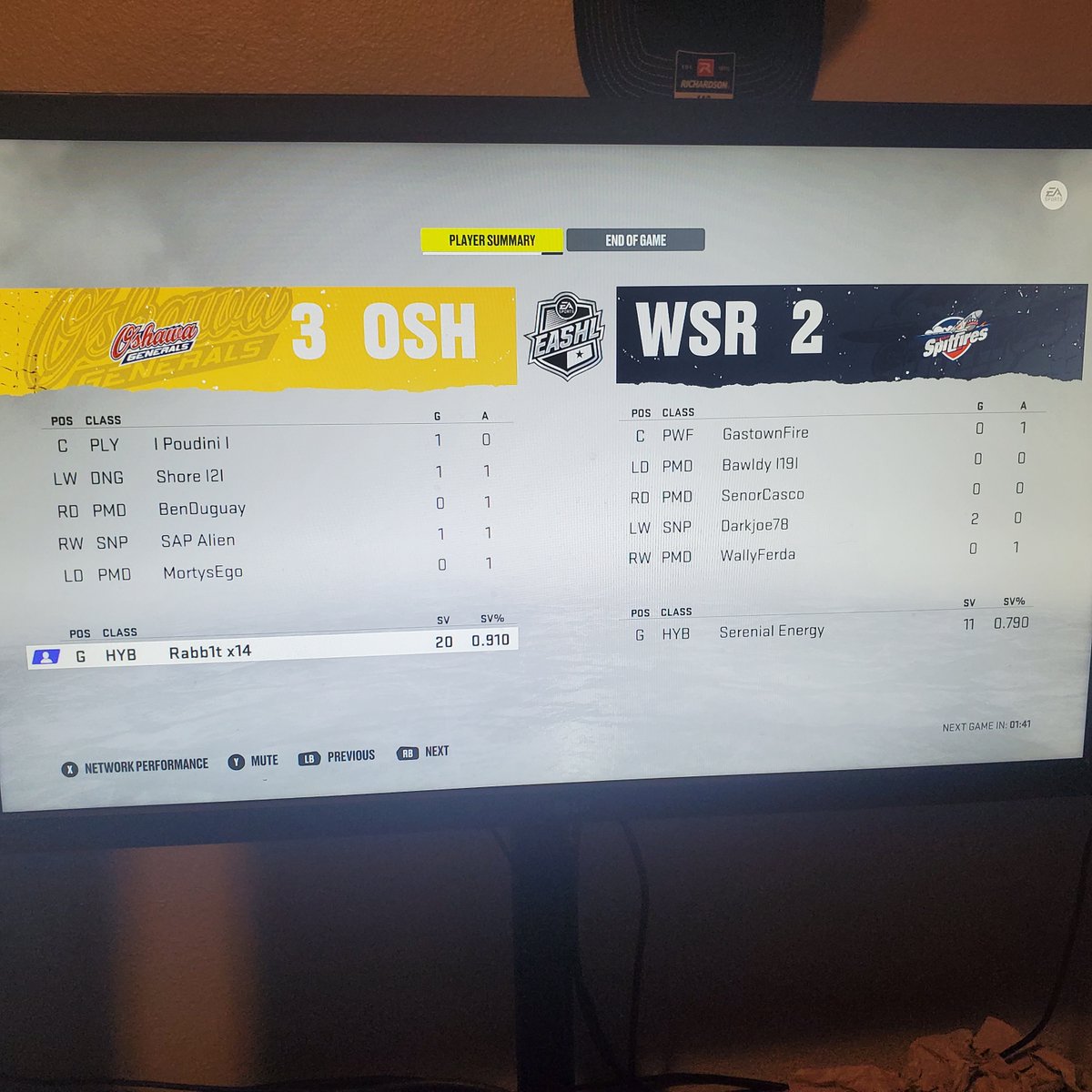 Rabb1tx14's tweet photo. Went 3-0 tonight in LG after my bad Slump last week.Finished night with 39 shots 35 saves anda 8.97 save percentage. 2nd game i had a 20 save game. #RabbitisBack #IGotThis https://t.co/LSGGPxqg6O