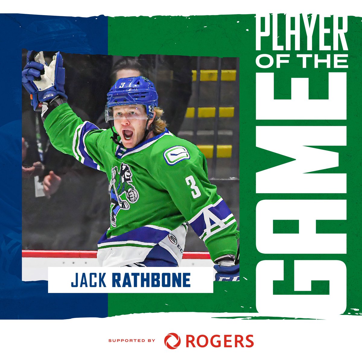 abbycanucks's tweet photo. What a game from Bones! 🦴

Jack nets the game-winner with under five minutes left and adds and assist to become your #AbbyCanucks Player of the Game supported by @Rogers! https://t.co/PEUUmlHlhz
