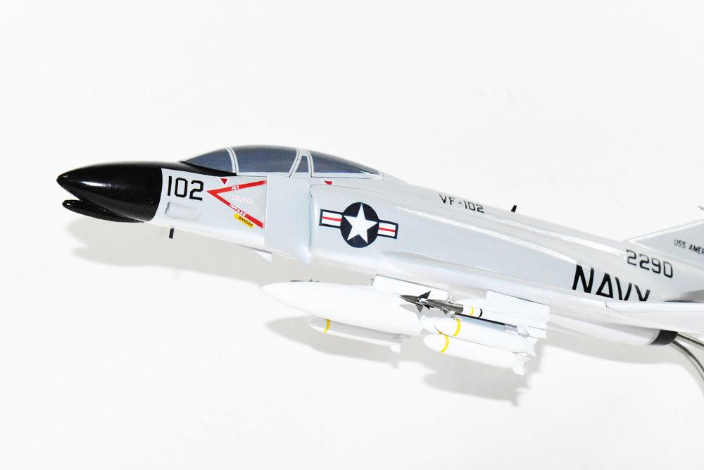 nrocklein's tweet photo. The second VF-102 was established in 1955.  Here is our creation of a F-4b when she was flying off the USS America.  
#phantom, #F-4, #ussamerica, #VF102, #diamondbacks https://t.co/ZJQB6lm00T