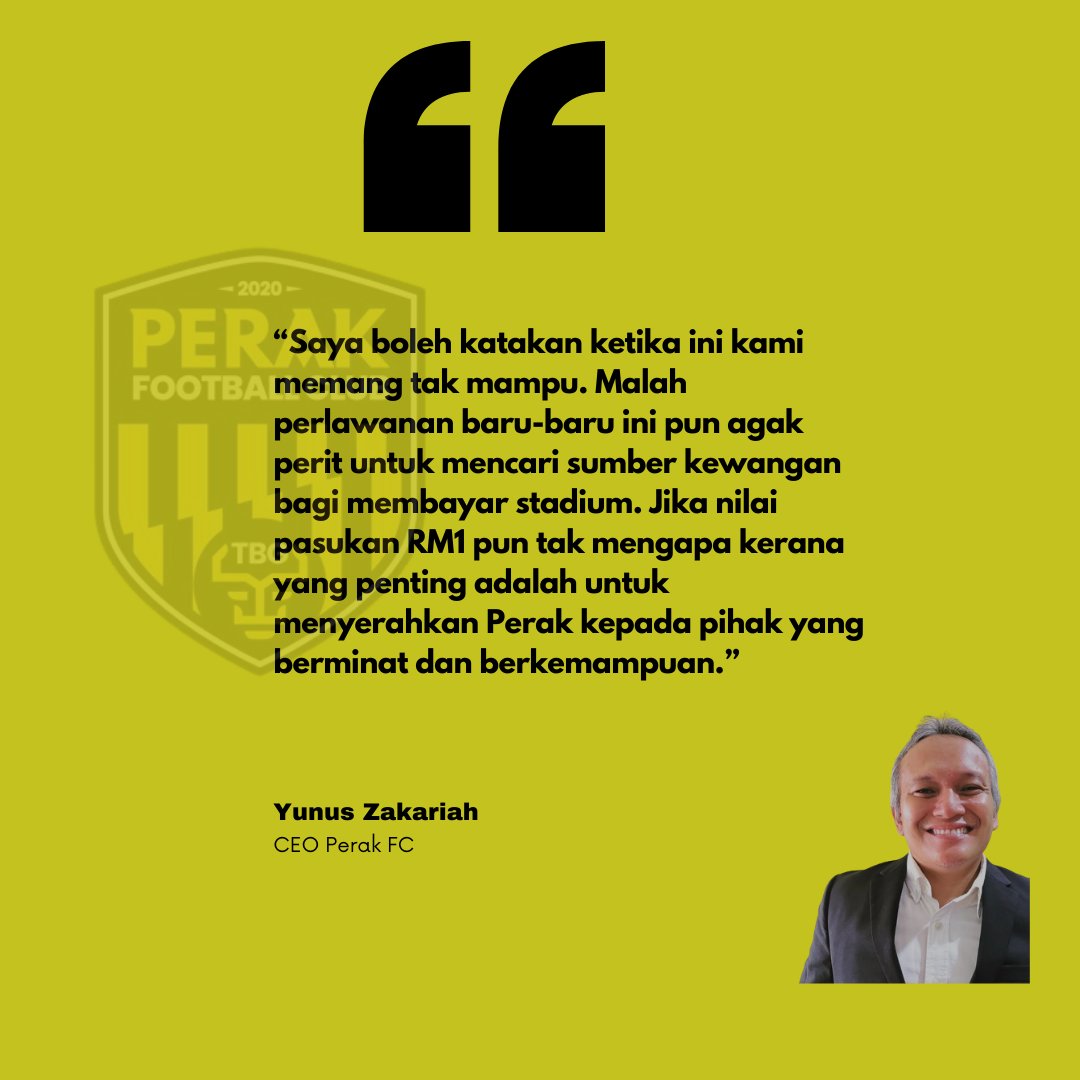pemain_ke_12's tweet photo. Perak FC mungkin dijual dengan harga RM 1. (Berita Harian) https://t.co/AsjUTk6W1R
