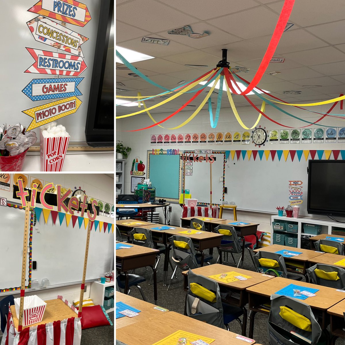 JanBTeach's tweet photo. Ready for review week with a classroom carnival! Thanks @cootiesandcuties for great resources! #UMEdTech #ditchbook https://t.co/AAj8df3Da0