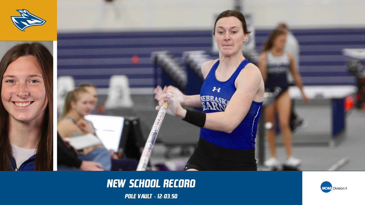 Congratulations to @ObornyGabrielle on breaking the UNK outdoor Pole Vault record at the Central Nebraska Challenge. #irunwiththeherd