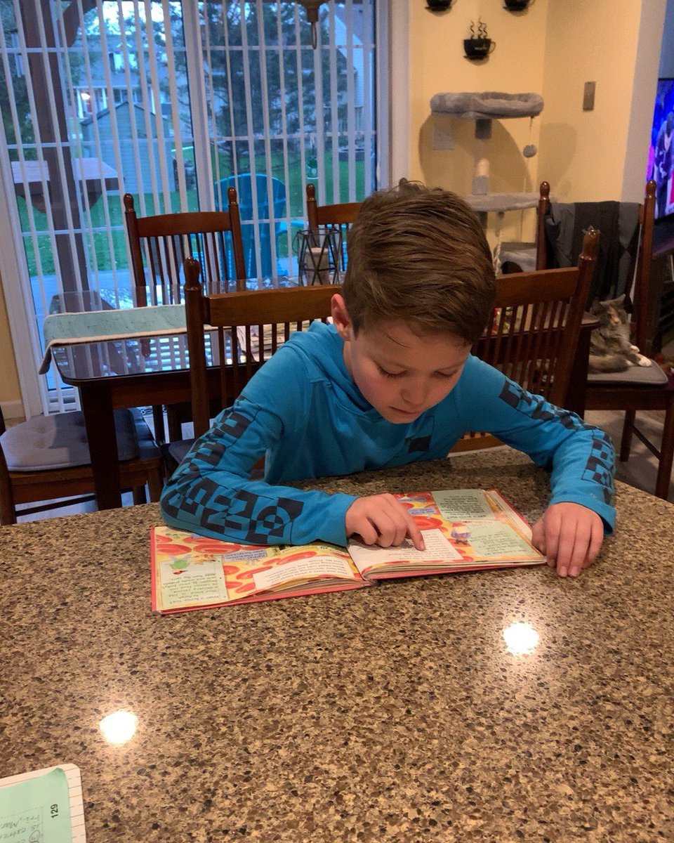 2ndgradeibpride's tweet photo. I had some students get “caught” reading over spring break. #ibtigerpride #stopdropandread https://t.co/jR2zmjPIYx