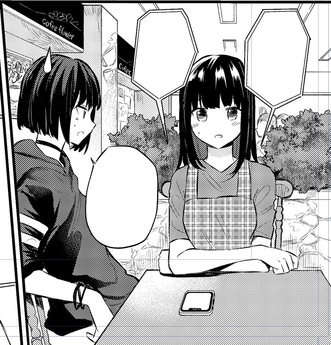 描いて貰った背景に加筆する作業 