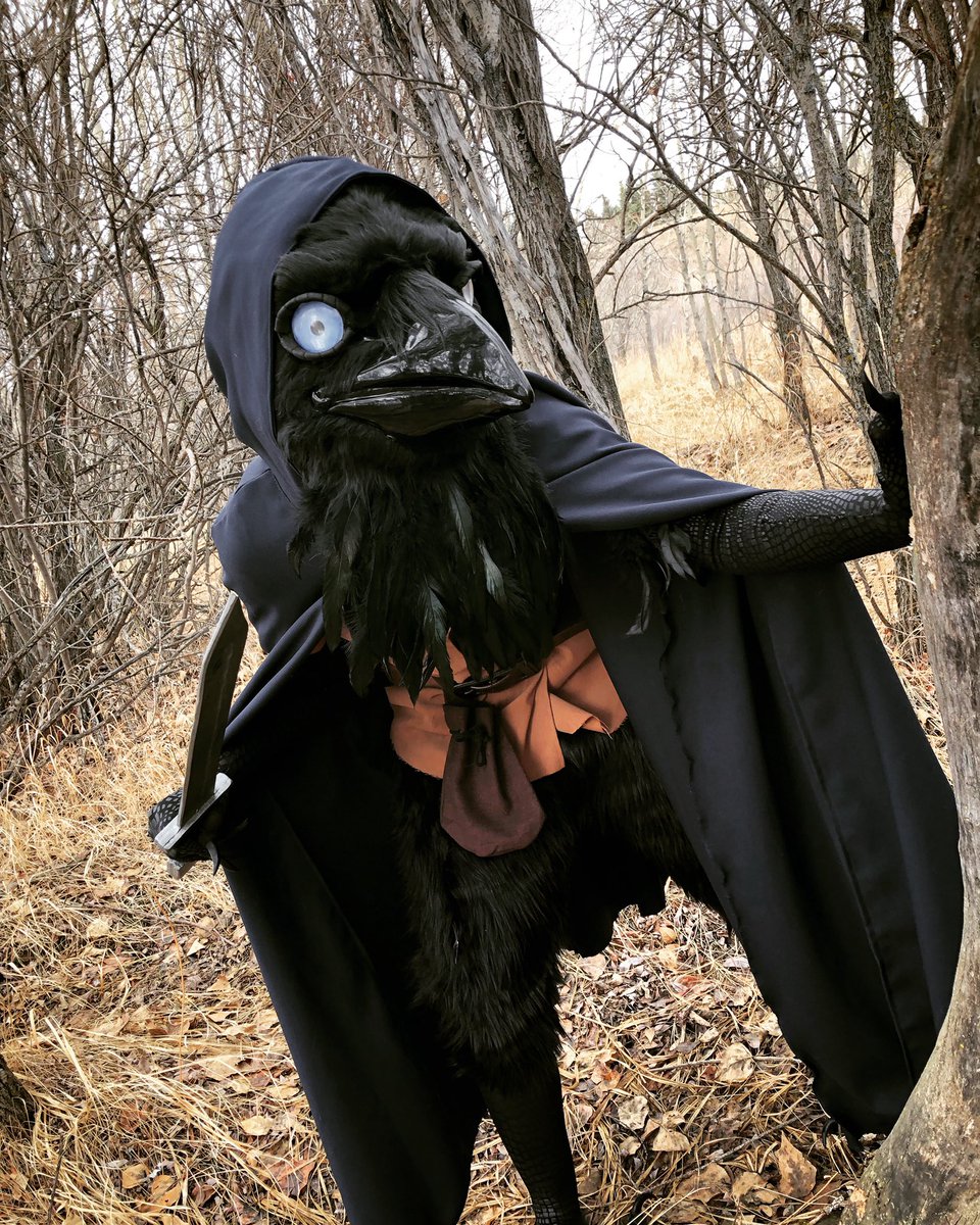 kenkuhandlethis's tweet photo. And with this first photoshoot, Trinket is complete ✨ my first ever cosplay I made on my own (with some guidance of course!). Super proud of myself. 
#cosplay #dnd #kenku #crow #dungeonsanddragons #costume #art https://t.co/2CNpblhA0n
