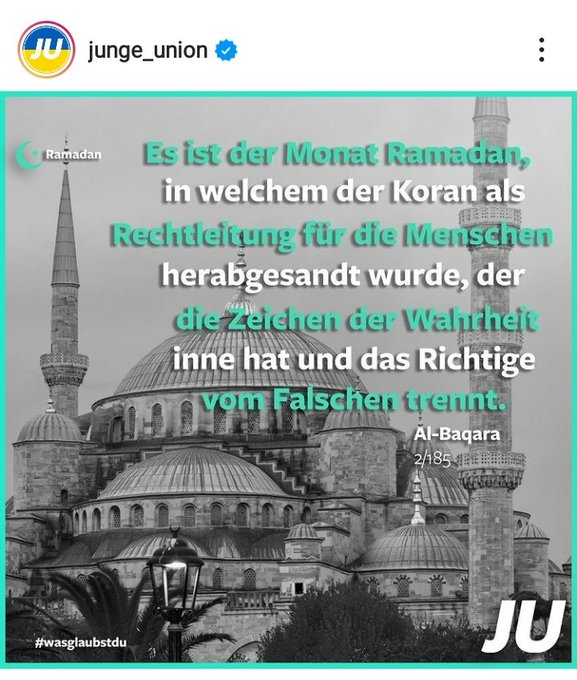 Corvus_corone2's tweet photo. Habe ich das richtig verstanden, liebe @Junge_Union ?
Der #Koran wurde als #Rechtleitung für die Menschen und nicht nur für die Muslime herabgesandt?
Seid ihr Anhänger des #Panislamismus , also der #Weltherrschaft des #Islam ? https://t.co/Zcfl3u9FwY