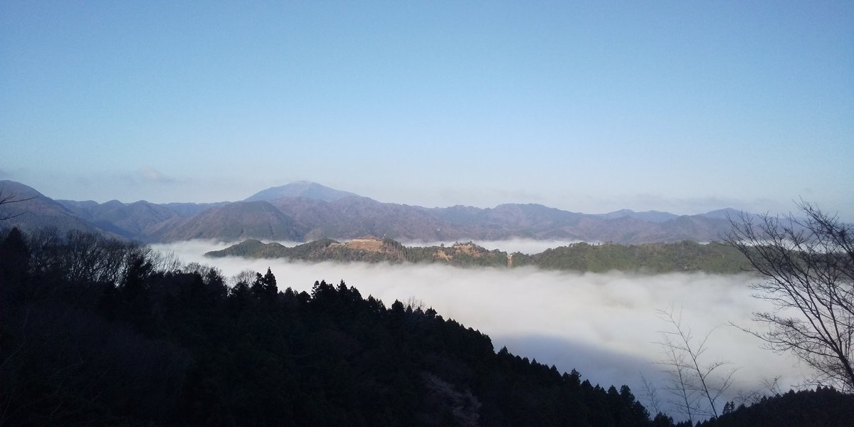 tsuwanok's tweet image. おはようございます。
久々に雲海の出ている津和野です。別方向から2パターン。
#津和野城跡 #雲海 #朝霧