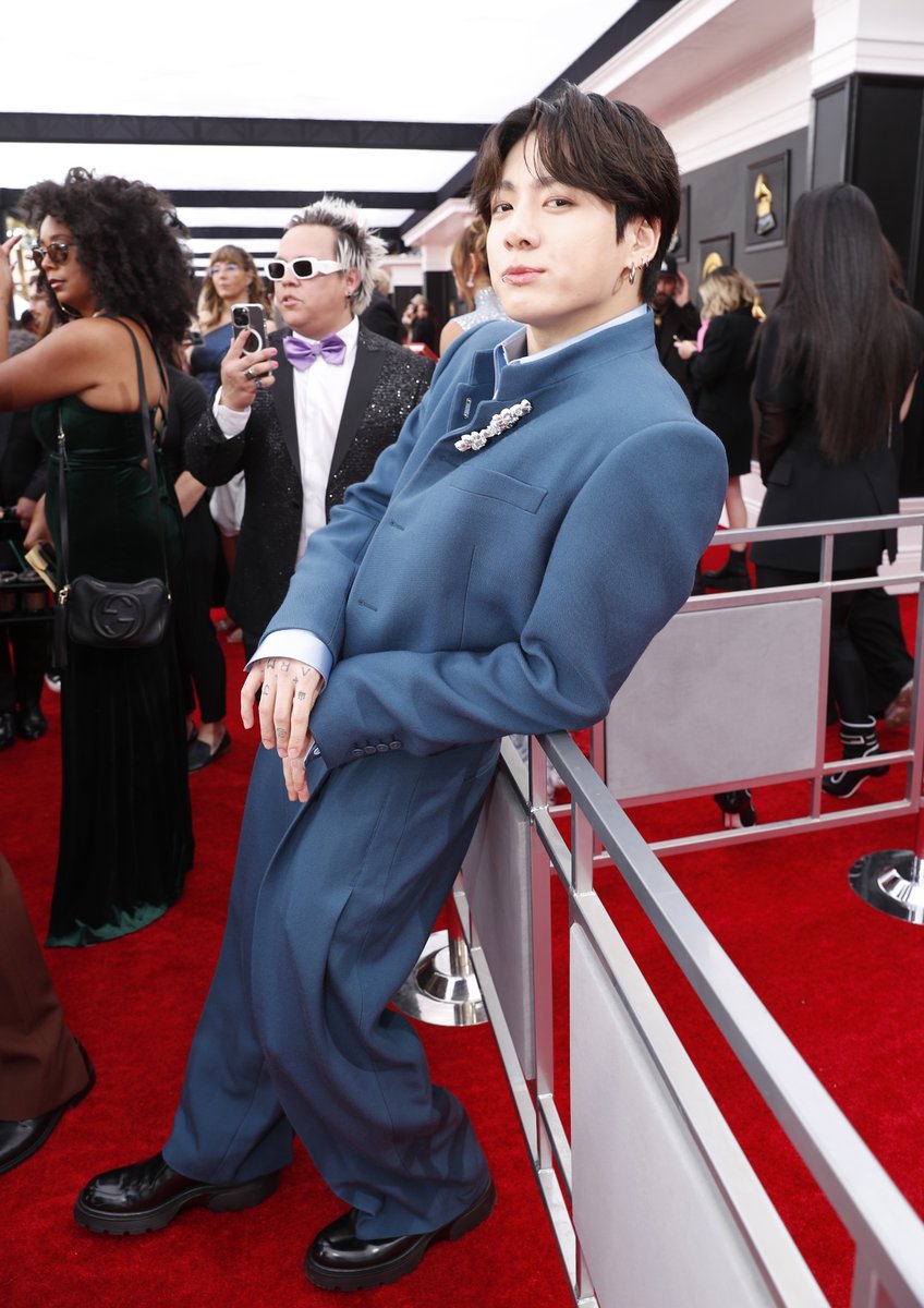 Jungkook is a mood on the #Grammys red carpet. 💙