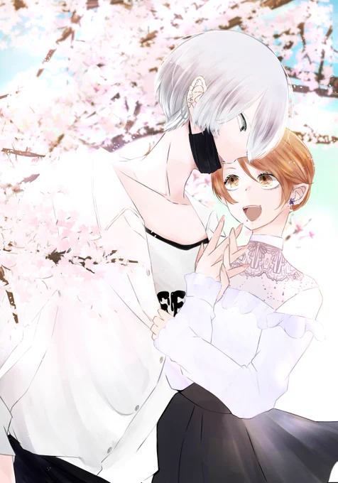 #創作百合 #v系女子とバンドマン男女カプみたいになりたい百合「来年も、また一緒に。」 