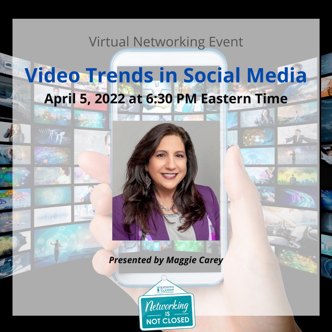 ProfWomenPutnam's tweet photo. Join us 4/5 @MasterItMedia presents Video Trends in Social Media! https://t.co/9xoSkyFAAz https://t.co/R4aaRlVZch