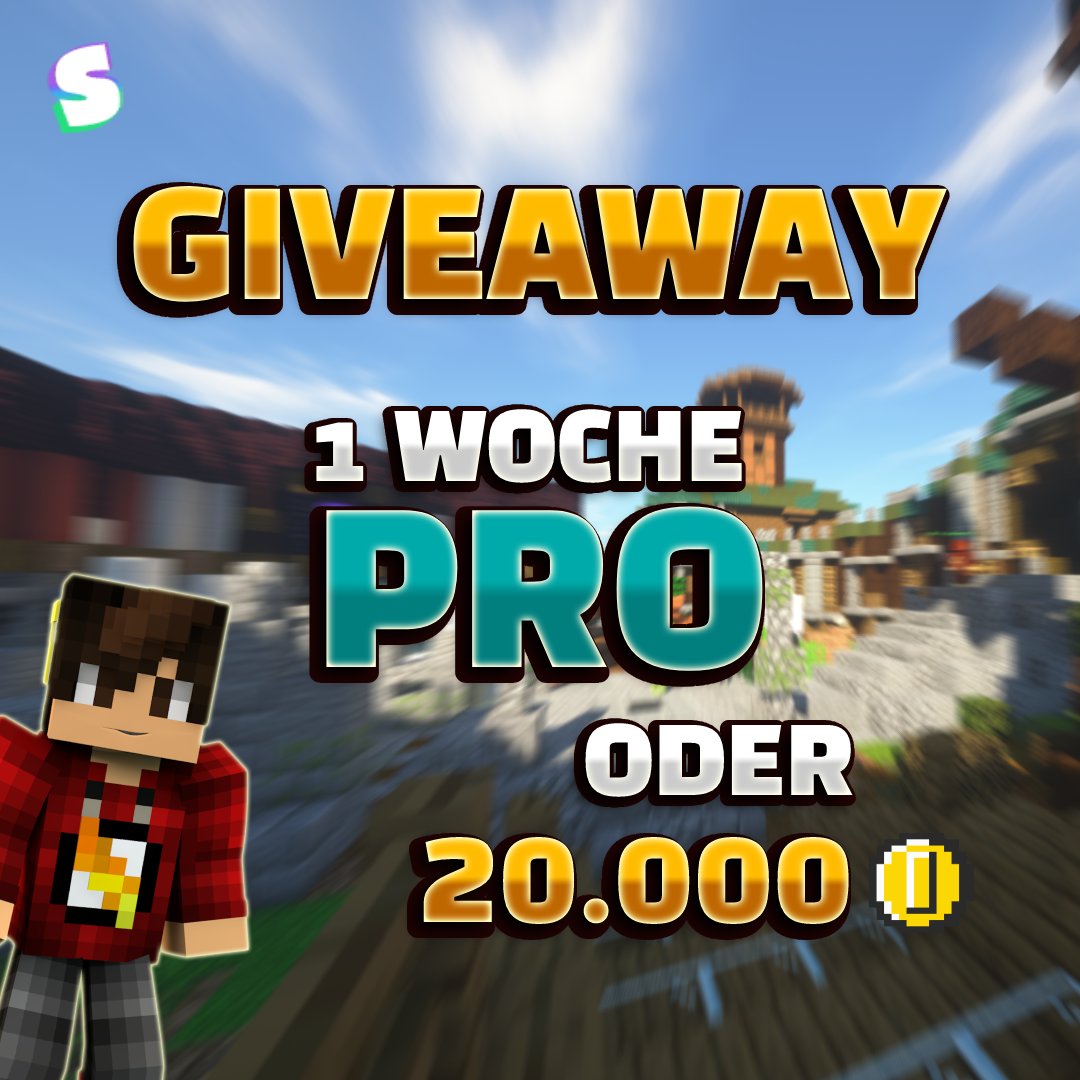 SmashMC_EU's tweet photo. ‼️ Heute ist es wieder soweit ‼️
Wir veranstalten ein neues 🎉Gewinnspiel🎉

Heute hat eine Person die Chance, sich zwischen 
✨einer Wochen Pro und 20000 Coins zu entscheiden✨

Dafür müsst ihr nur wieder retweeten und uns folgen! 

Die Auflösung ist morgen um 21 Uhr https://t.co/k4ZFqHIBXT