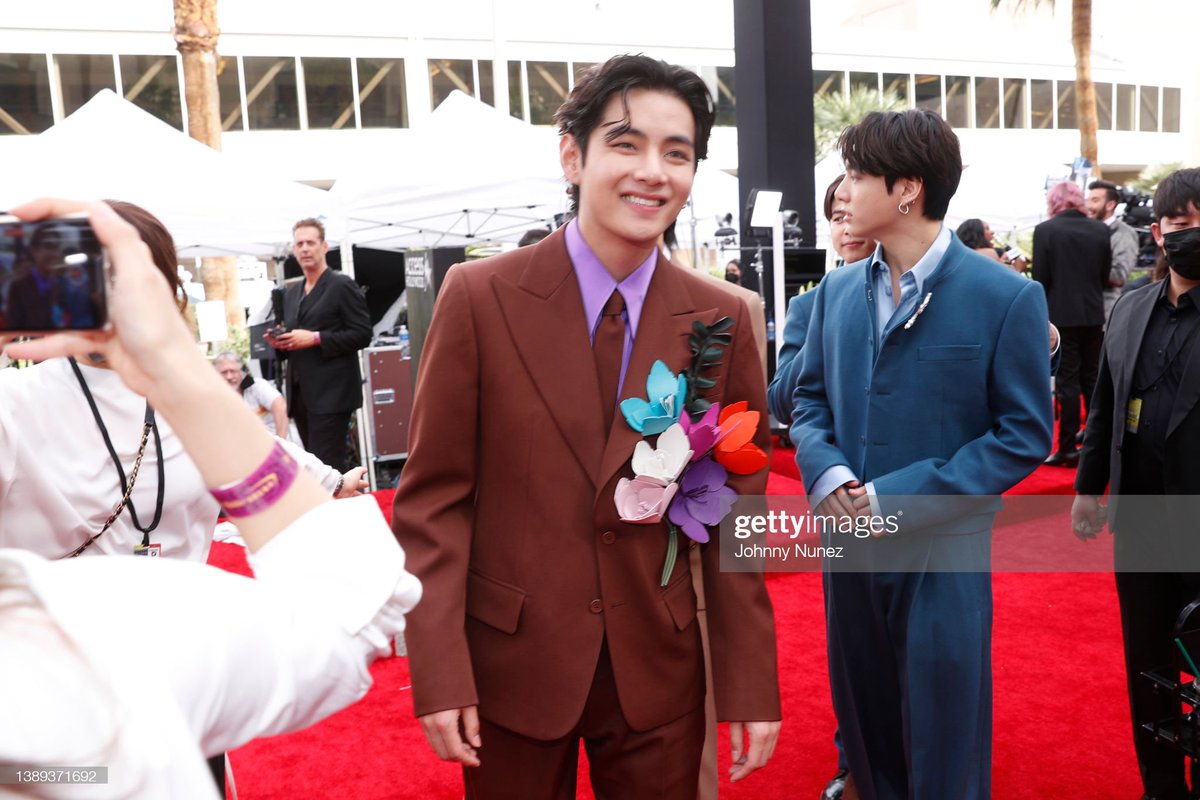 Kim Taehyung at the #Grammys Red carpet (Getty images)