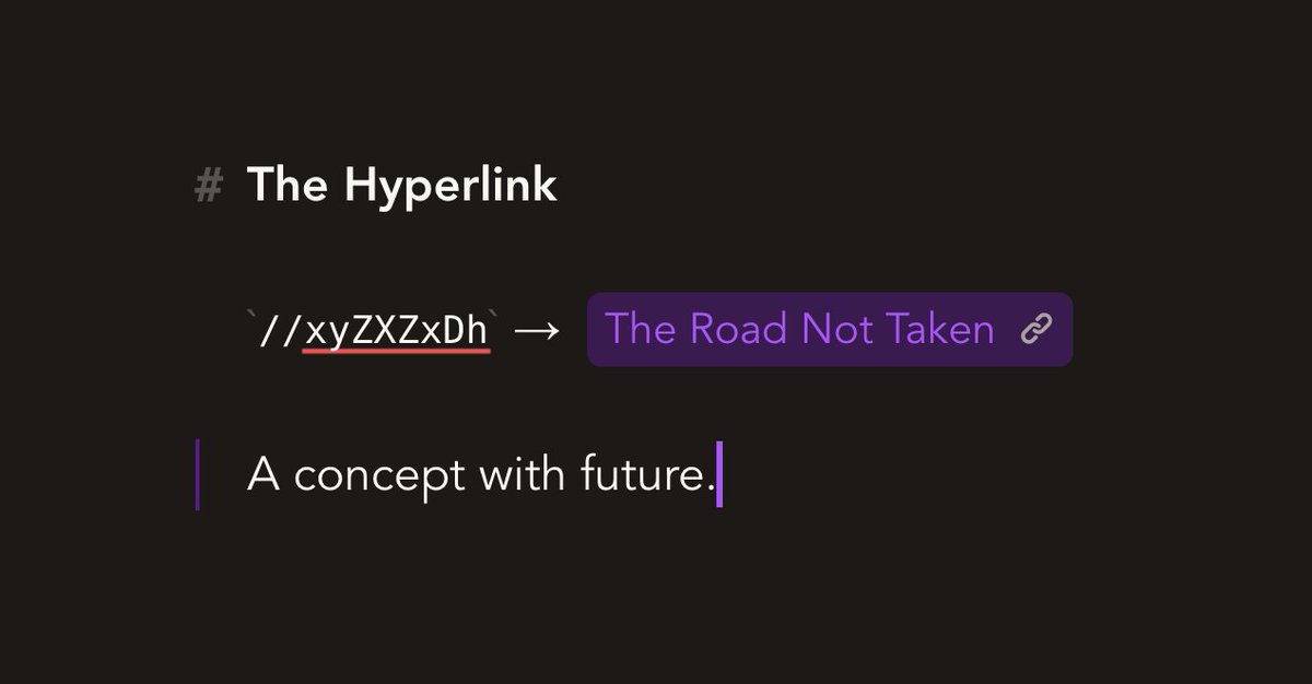 Ever heard of “Hyperlinks”? A concept to jump from one web page to another. Prepend slugs with double slashes // or paste a from.scrut.ch URL and forth comes a shiny widget. Useful to split longer texts into multiple linked Scrutches. One may call this “Web 1.0”.