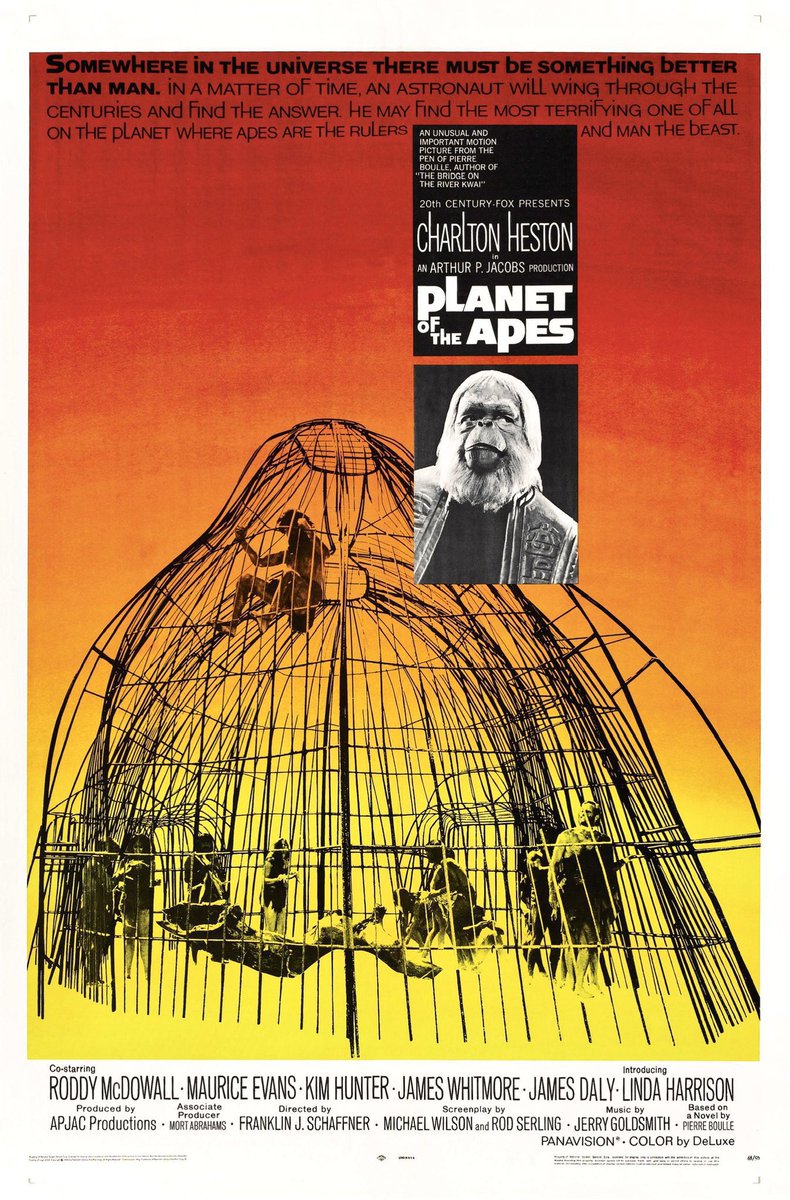FilmNewsNos's tweet photo. 🎬MOVIE HISTORY: 54 years ago today, April 3, 1968, the movie ‘Planet of the Apes’ opened in theaters!
#CharltonHeston #RoddyMcDowell #KimHunter #MauriceEvans #JamesWhitmore #JamesDaly #LindaHarrison #RobertGunner #LouWagner #WoodrowParfrey #JeffBurton #BuckKartalian https://t.co/YxKkolSsf7