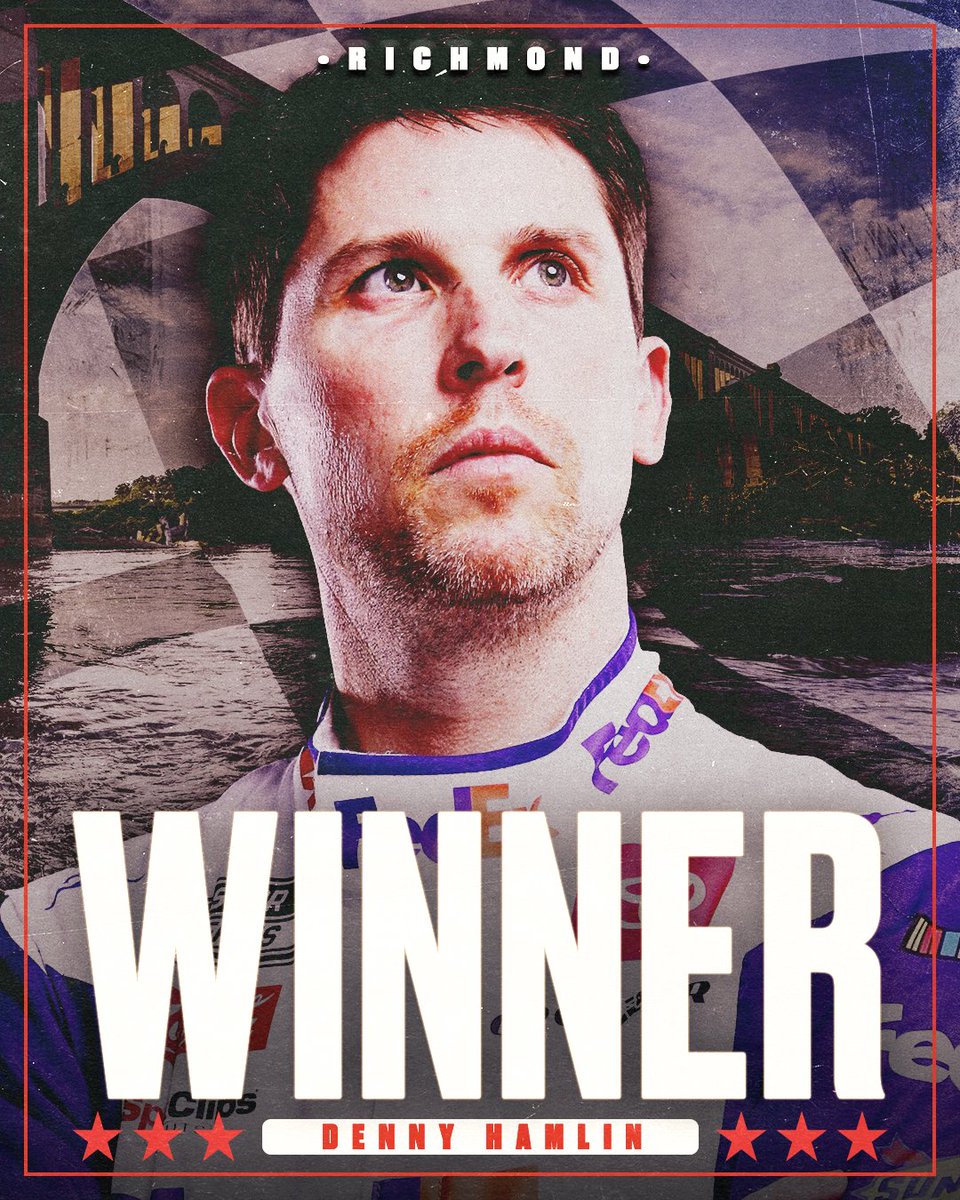 NASCARonUSA's tweet photo. The Virginia native wins at Richmond!

RETWEET to congratulate @dennyhamlin! #NASCAR https://t.co/zJI2f2UlyN