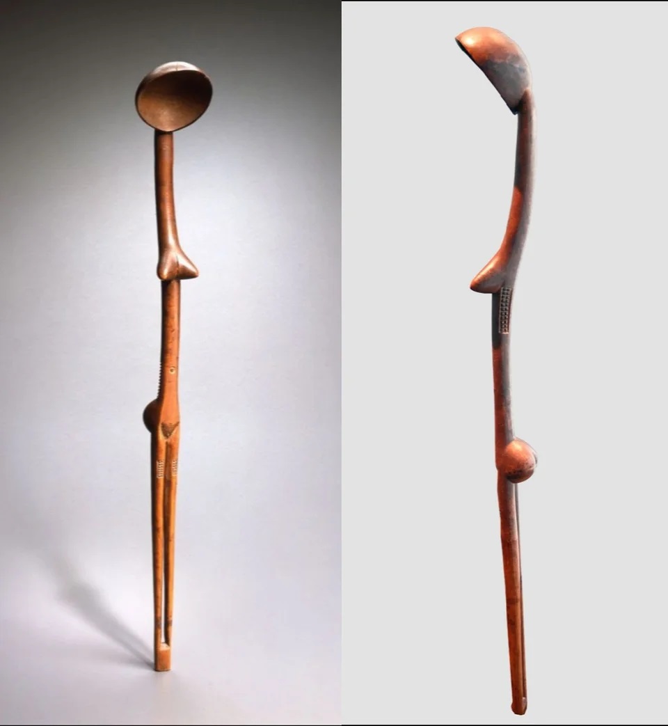 _universalstory's tweet photo. This is a wooden spoon carved in the shape of a lady from medieval Africa (the Zulu people). It's amazing!!! 

🧐😀😍

#carving #africanart #art https://t.co/7JpuVPVdl9
