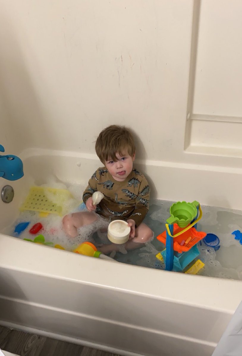 Lila_J_'s tweet photo. I guess I took too long getting him ready for his bath https://t.co/2VmqZRELL6