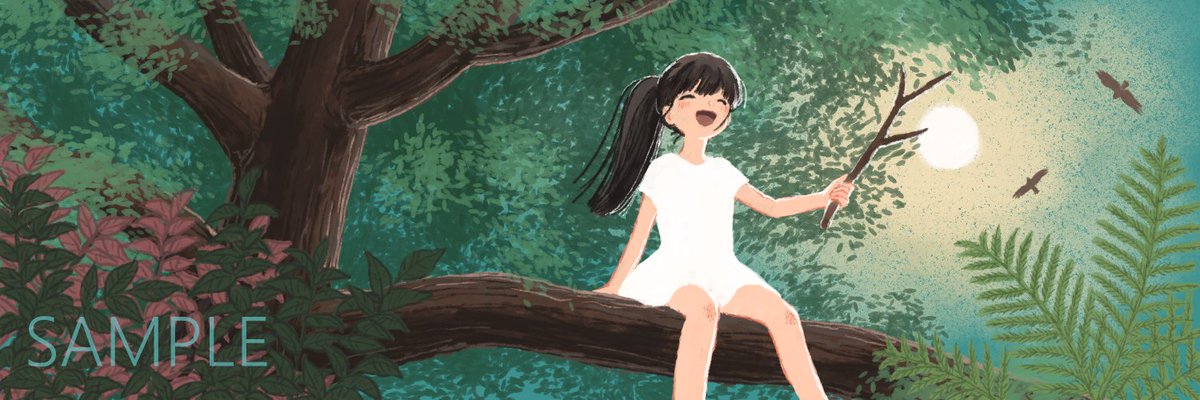 hana0NFT's tweet photo. Newly listed with Opensea polygons😊🌿

"Girl sitting on a tree"

I made it with the size of the Twitter header. There was a tree trunk like this in the forest where I was playing when I was little, and it was my favorite place.

https://t.co/EiCnTmpORS 

#nftart #NFT #OpenSeaNFT https://t.co/gmMDlA43np