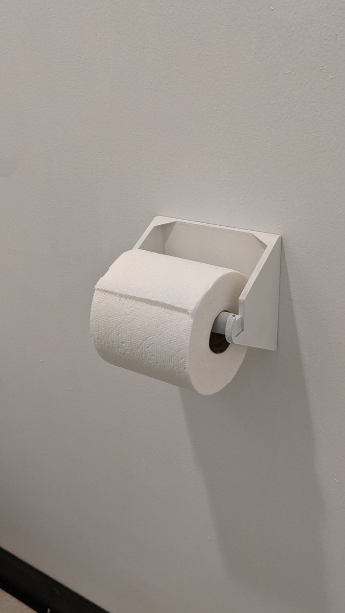 powerbelt3d's tweet photo. Sometimes you find a cheap office space on craigslist and it doesn't come with a toilet paper holder #functional3Dprints https://t.co/Qa7g6071Fy