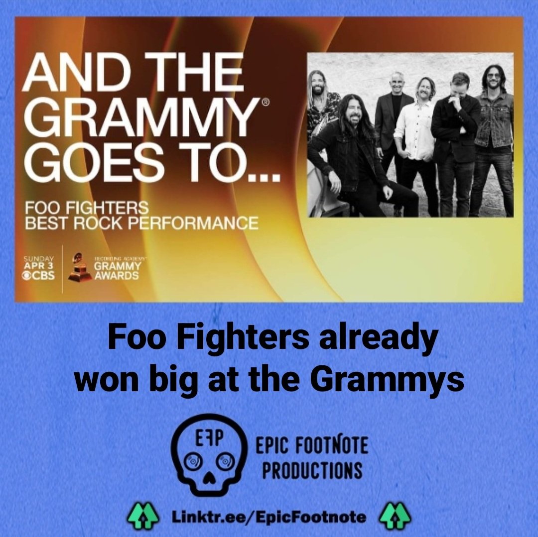 EpicFootnote's tweet photo. .#FooFighters already won 3 #Grammys (#BestRockAlbum #BestRockPerformance + #BestRockSong). Revisit our #albumreview of #MedicineAtMidnight to see if we thought #DaveGrohl + co's latest is worth all this praise from #TheGrammys:
https://t.co/YQHFEqH7tw
#GrammyAwards https://t.co/62H5TkXnYN