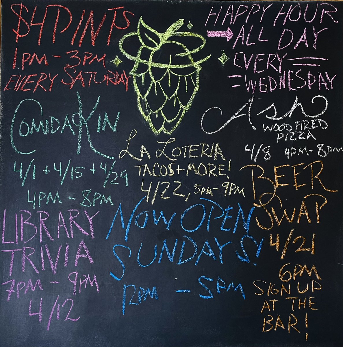 Here’s a bunch of the fun stuff we have planned for April! Hope to see ya!