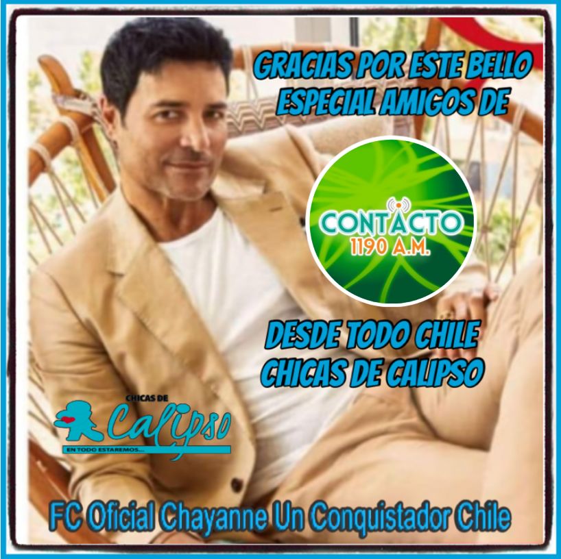 chinita41's tweet photo. Muchísimas gracias @Contacto1190 por tocar #COMPLETAMENTEENAMORADOS @CHAYANNEMUSIC cariños desde curicó @CHICASDECALIPSO #chayanneEnViña2023 💙💙🎶🎵😘😘🇨🇱🇨🇱🇲🇽 https://t.co/PudnzaR76q