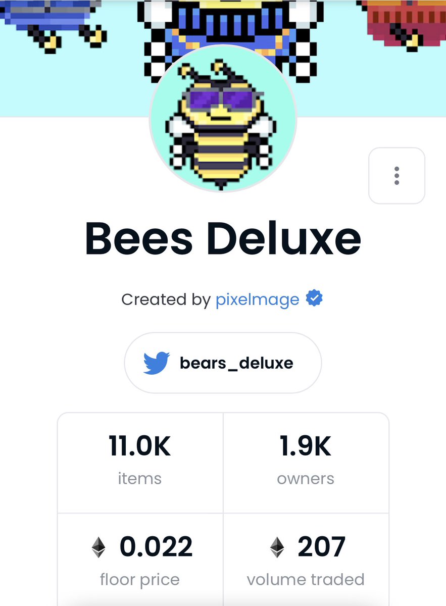 mr305eth's tweet photo. Bees Deluxe produce around 10% of the honeyD relative to a bear and its a fraction of the price right now. BTW…I’m still minting bees. @bears_deluxe #beesdeluxe #NFTCommunity $honeyD https://t.co/3Zl9h6fHal