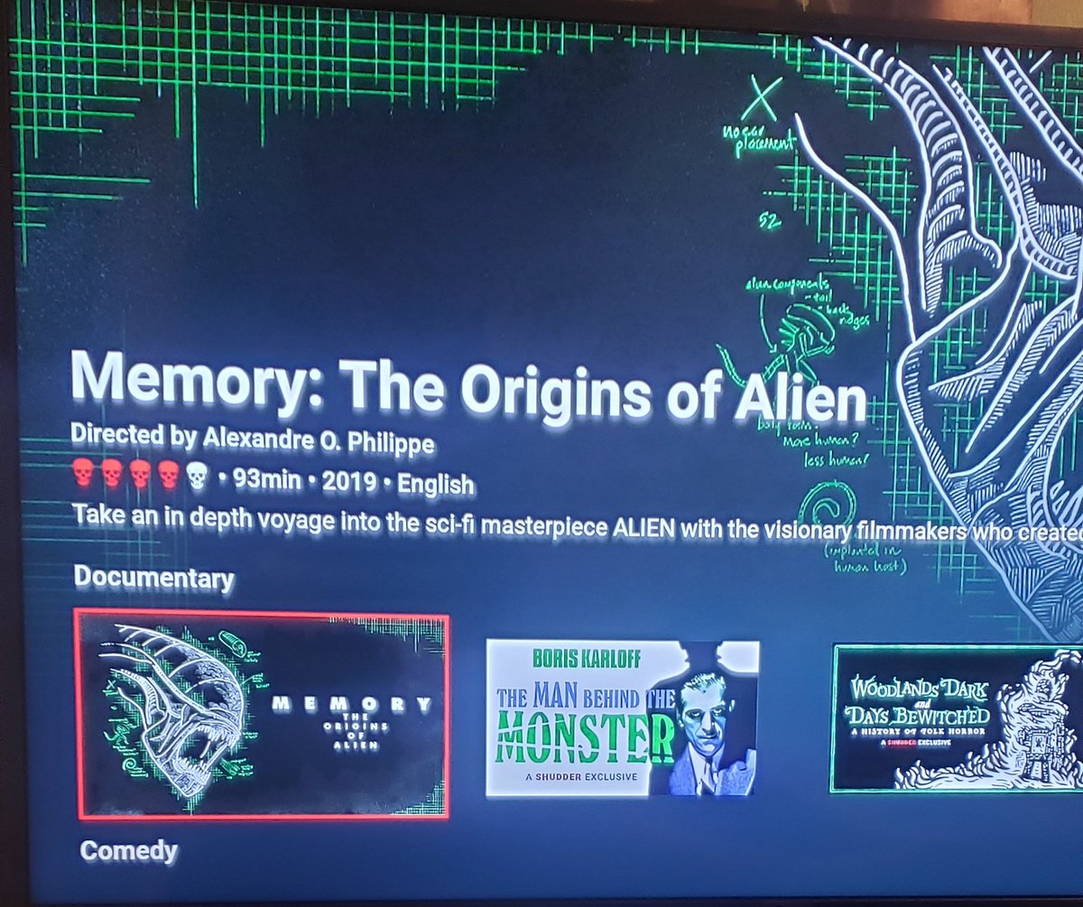 Brian6Goodnight's tweet photo. #NowWatching #MemoryTheOriginsOfAlien @Shudder #HorrorFam #HorrorCommunity #MutantFam https://t.co/WPVhmYKSiV
