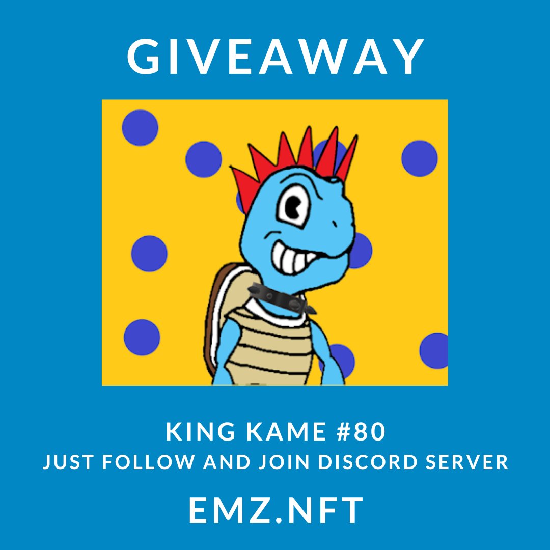 emznft's tweet photo. NFT giveaway!! Just follow, like and join our Discord (link in bio), winner will be announced in a week!! #nft #nfts #nftgiveaway #nftcommunity #kingkame https://t.co/2KcyAXAbbg