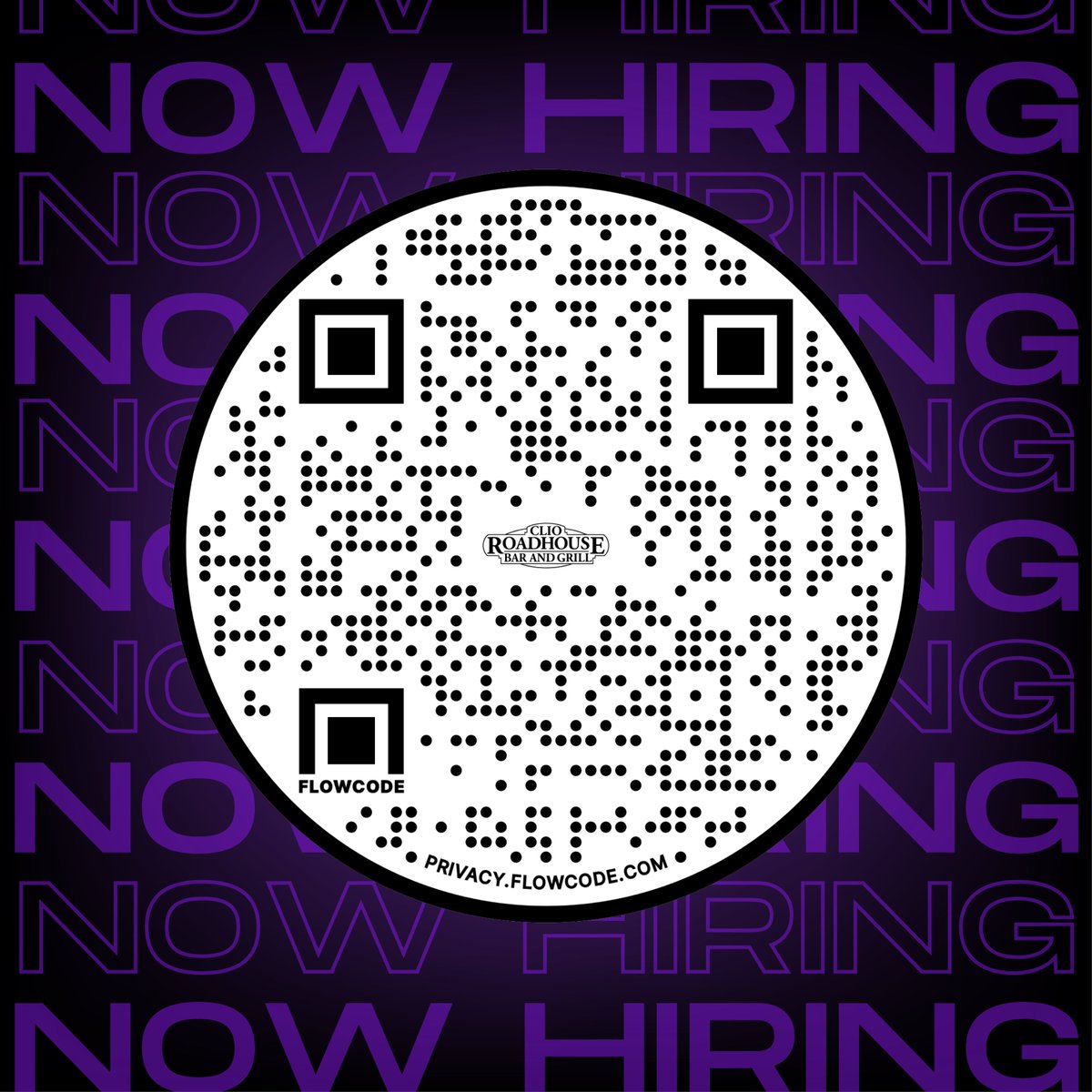ClioRoadhouse's tweet photo. The @clioroadhouse is #NowHiring enthusiastic, experienced, reliable cooks that thrive in a fast paced environment.  If you or someone you know may be interested scan the code below on your phone to apply in minutes.

#roadie #cookswanted #biggestbloodymary #burgers #Beer https://t.co/EdwItSTtfT